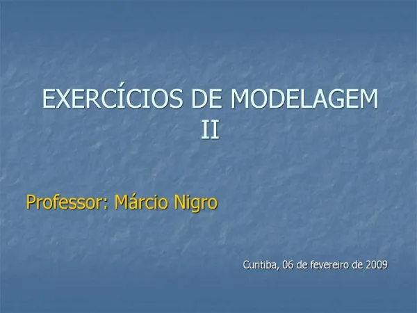 EXERC CIOS DE MODELAGEM II