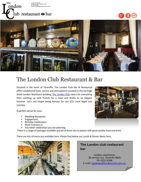 The London Club Restaurant & Bar