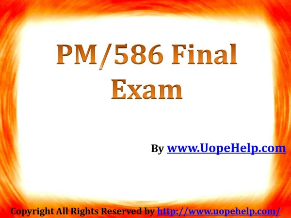 PM-586 Final Exam (Latest) - Assignment