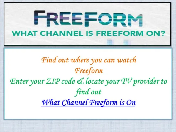 What Channel Freeform