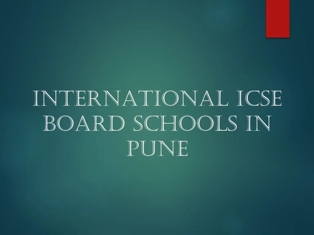 international icse board schools in pune