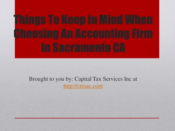 Things To Keep In Mind When Choosing An Accounting Firm In Sacramento CA