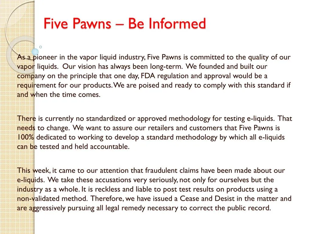 five pawns be informed