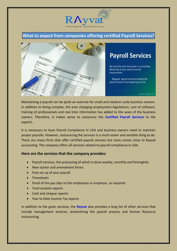 What to expect from companies offering certified Payroll Services?