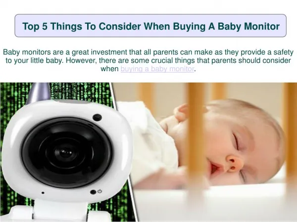 Top 5 Things To Consider When Buying A Baby Monitor