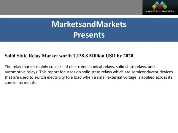 Solid State Relay Market by mounting - 2020 | MarketsandMarkets