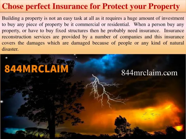 Chose perfect Insurance for Protect your Property