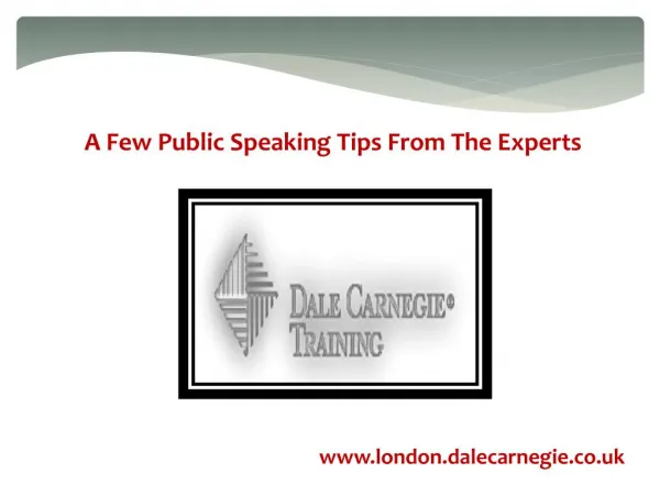 A few public speaking tips from the experts