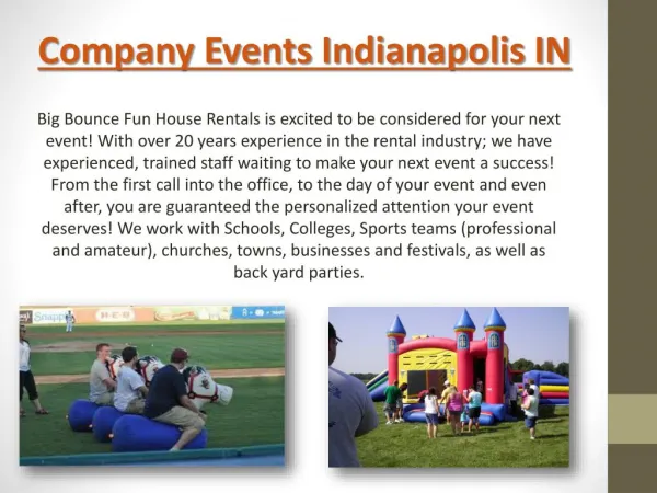 Corporate Event Rentals Indianapolis IN