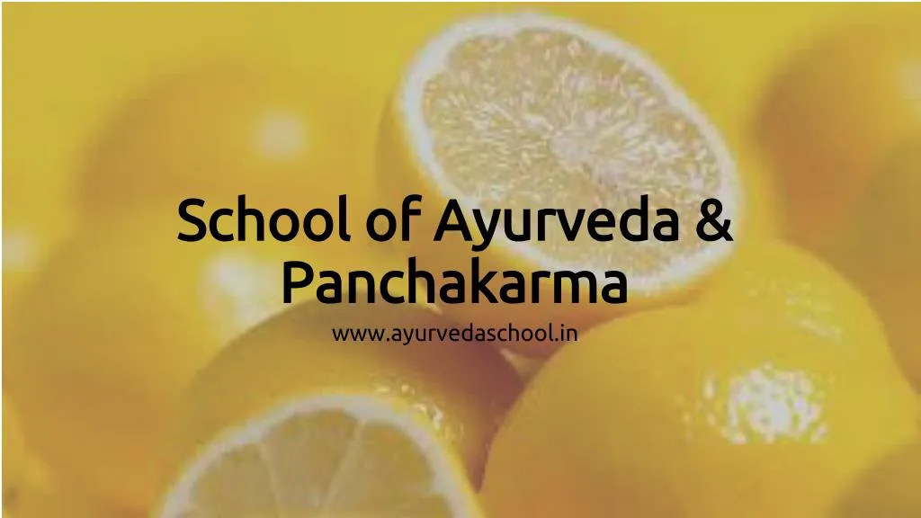school of ayurveda panchakarma
