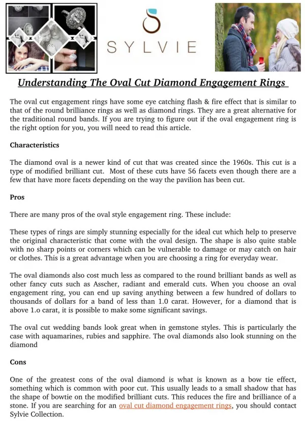 Understanding The Oval Cut Diamond Engagement Rings