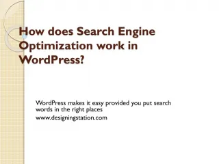 How does Search Engine Optimization work in WordPress - slide 1