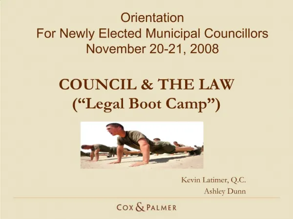 COUNCIL THE LAW Legal Boot Camp