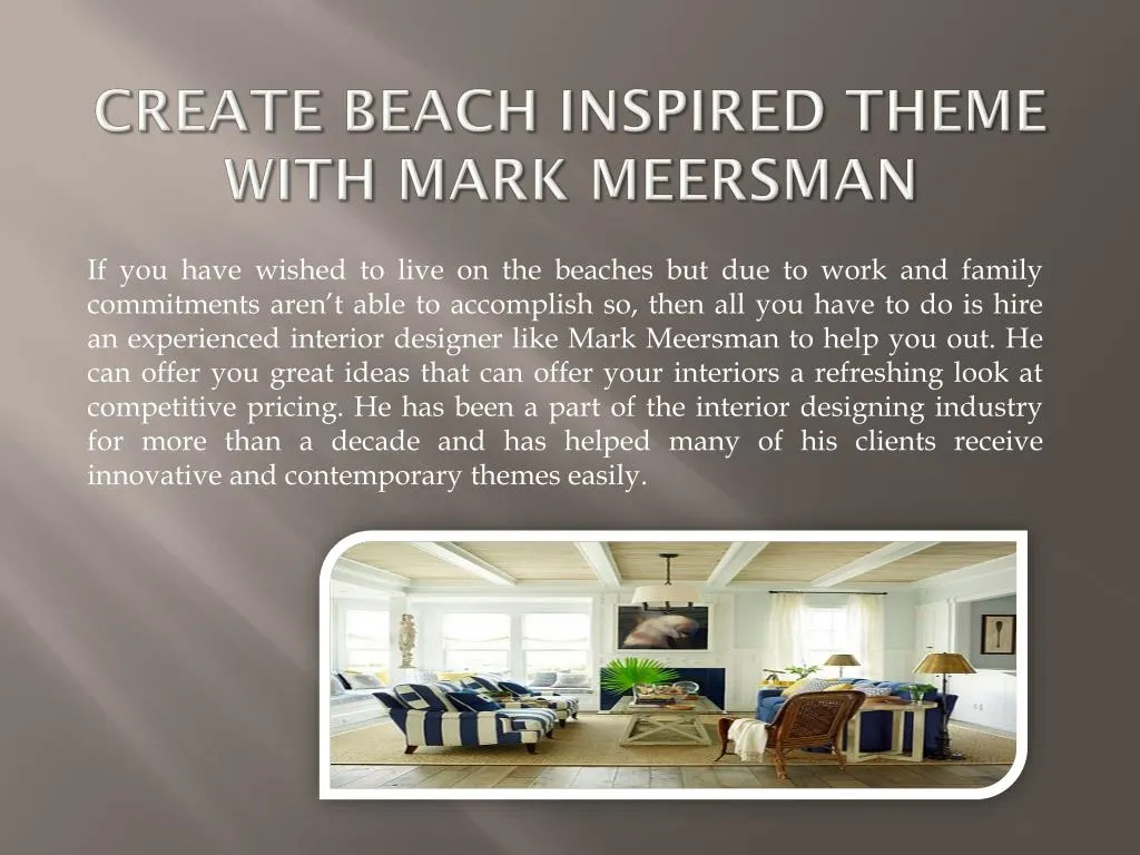 create beach inspired theme with mark meersman