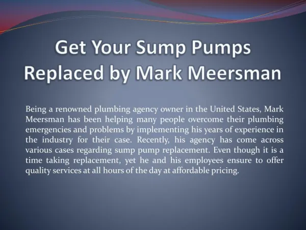 Simple Plumbing Repair Tips from Mark Meersman