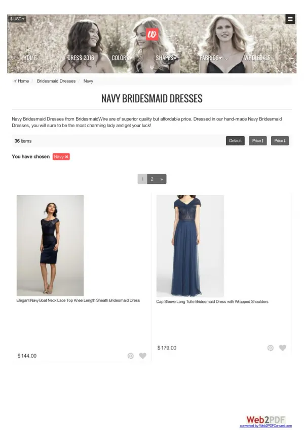 Navy bridesmaid dresses - Bridesmaidwire.com