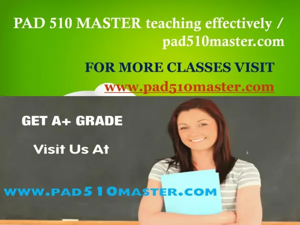 PAD 510 MASTER teaching effectively / pad510master.com