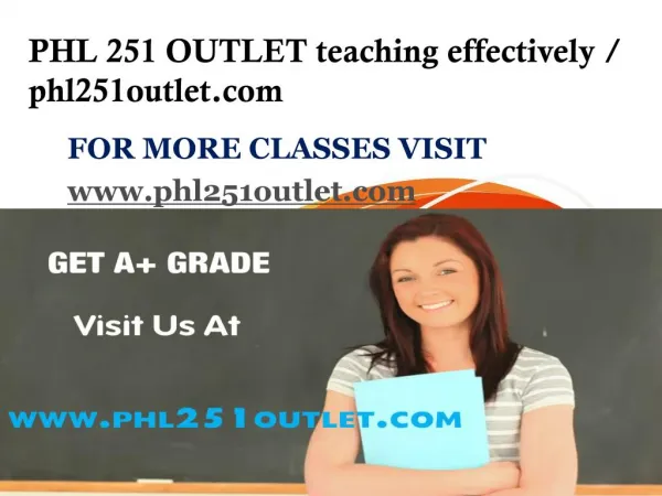 PHL 251 OUTLET teaching effectively / phl251outlet.com