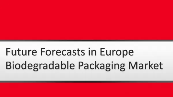 Future Forecasts in Europe Biodegradable Packaging Market