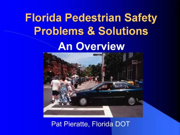 Florida Pedestrian Safety Problems Solutions