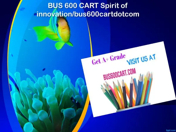 BUS 600 CART Spirit of innovation/bus600cartdotcom
