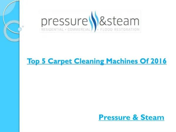 Top 5 Carpet Cleaning Machines Of 2016