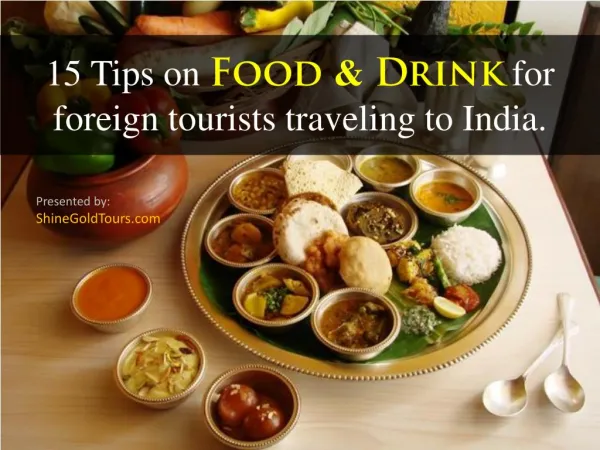 Food and Drink Tips on India Travel