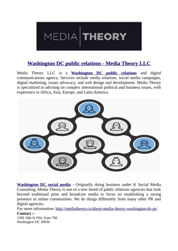 Washington DC public relations - Media Theory LLC