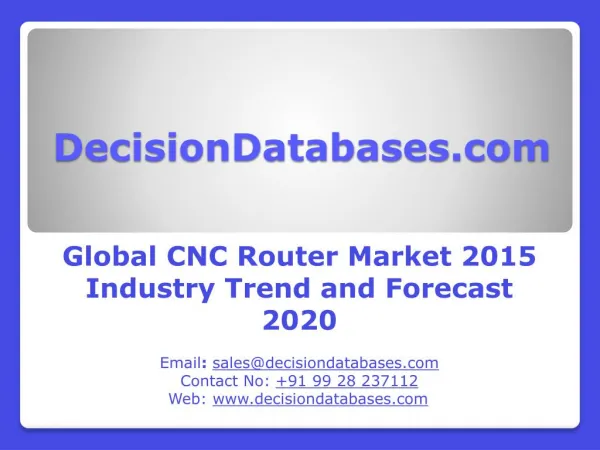 CNC Router Market Analysis Development Trends