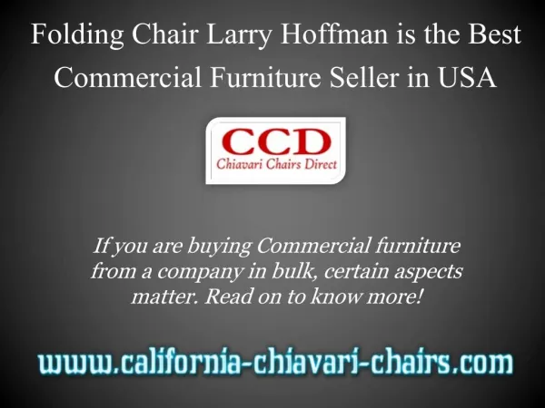 Folding Chair Larry Hoffman is the Best Commercial Furniture Seller in USA