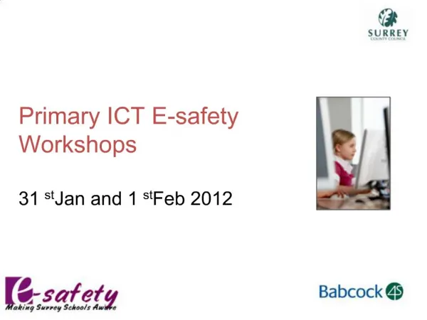 Primary ICT E-safety Workshops 31st Jan and 1st Feb 2012