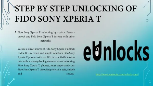 Step by Step Unlocking of Fido Sony Xperia T