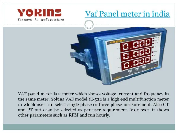 VAF Panel Meter in India