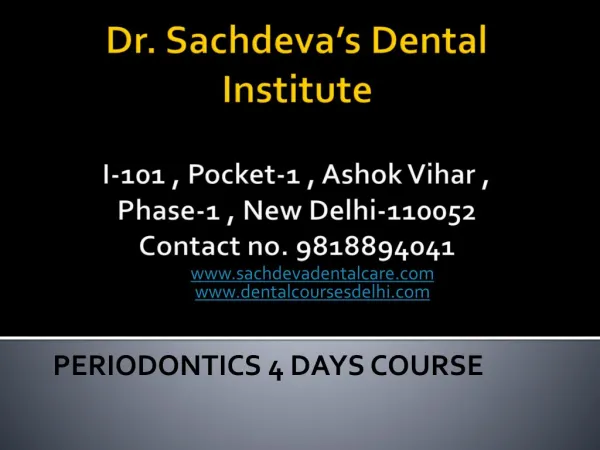 Periodontics Training Courses in Delhi