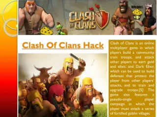 Clash Of Clans Hack - slide 1