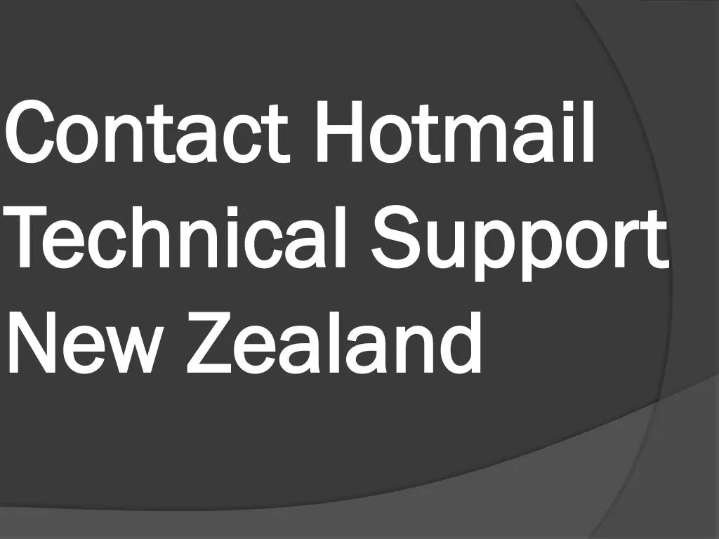 contact hotmail technical support new zealand