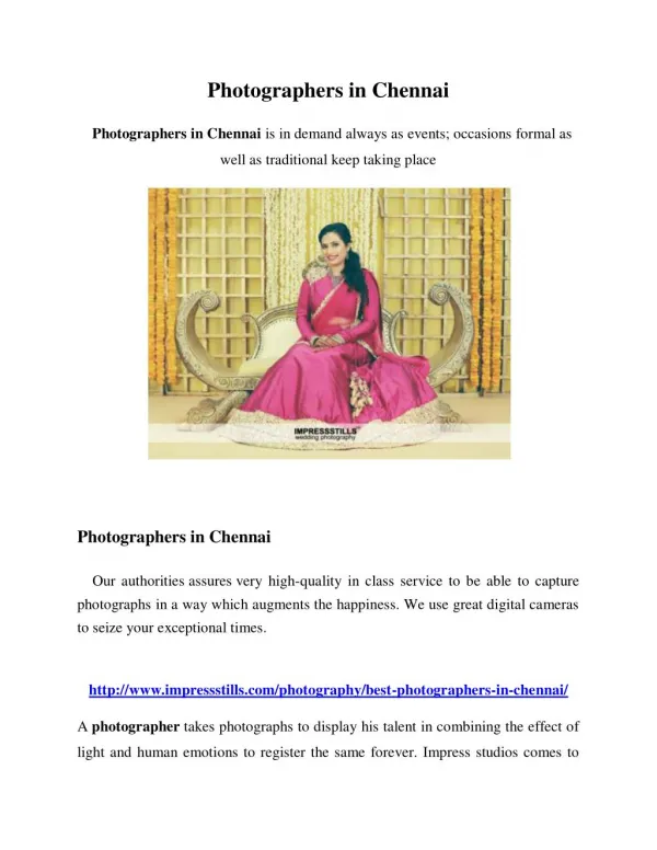 Photographers in Chennai
