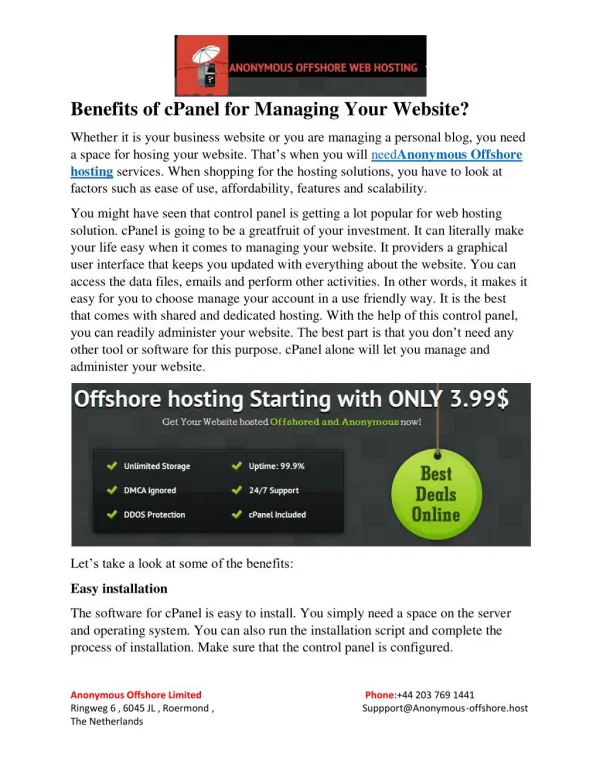 Benefits of cPanel for Managing Your Website?