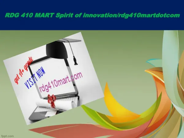 RDG 410 MART Spirit of innovation/rdg410martdotcom