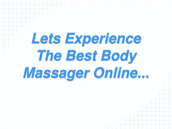 Choose your best body massager online in India
