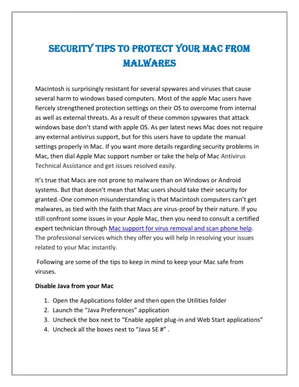 Security Tips to Protect Your Mac from Malwares
