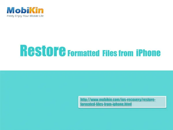 Restore Formatted Files from iPhone