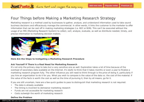 Four Things before Making a Marketing Research Strategy