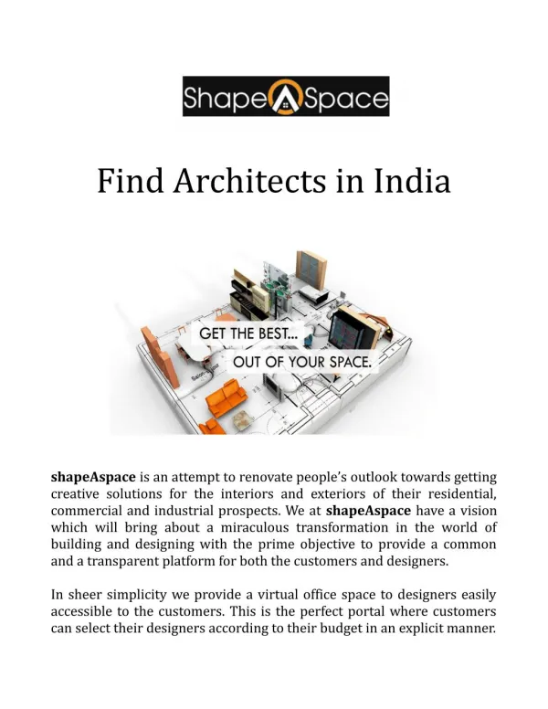 ShapeASpace | Select your Interior Designer and Architect