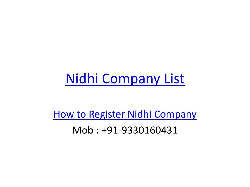 nidhi company list