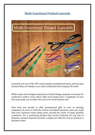 Multi-Functional Printed Lanyards - slide 1