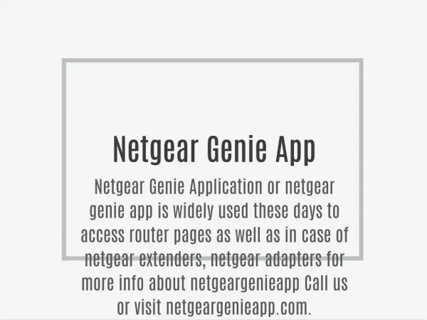 Netgear Genie App