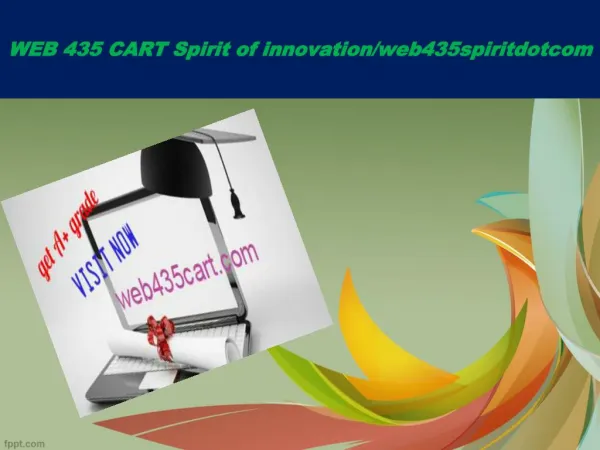 WEB 435 CART Spirit of innovation/web435spiritdotcom