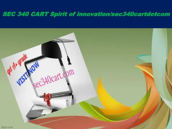 SEC 340 CART Spirit of innovation/sec340cartdotcom