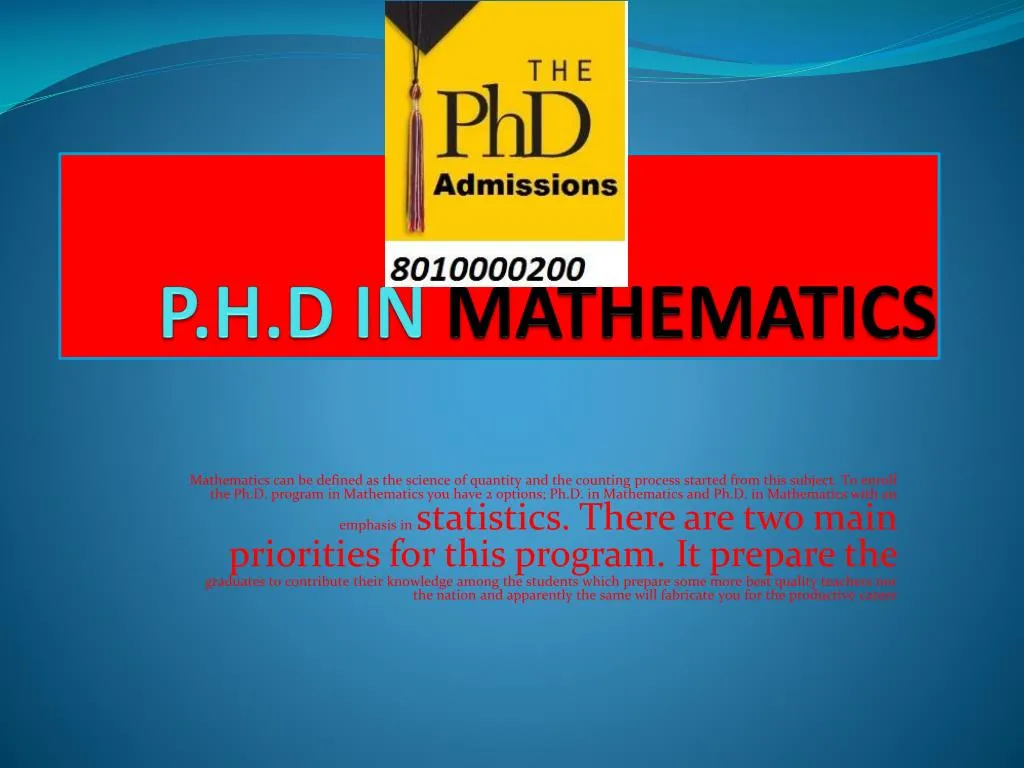 p h d in mathematics